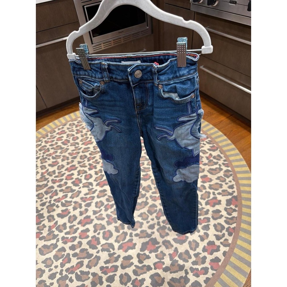 BODEN Unicorn Jeans featuring playful appliqué unicorns with textured fringe 8